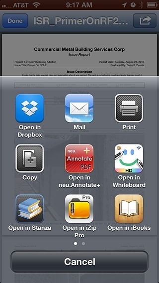 Share Issue Menu Screenshot