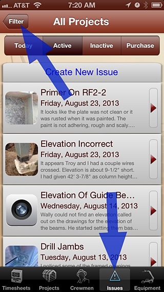 Issues List View