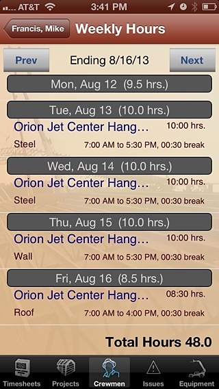 Weekly Timecard